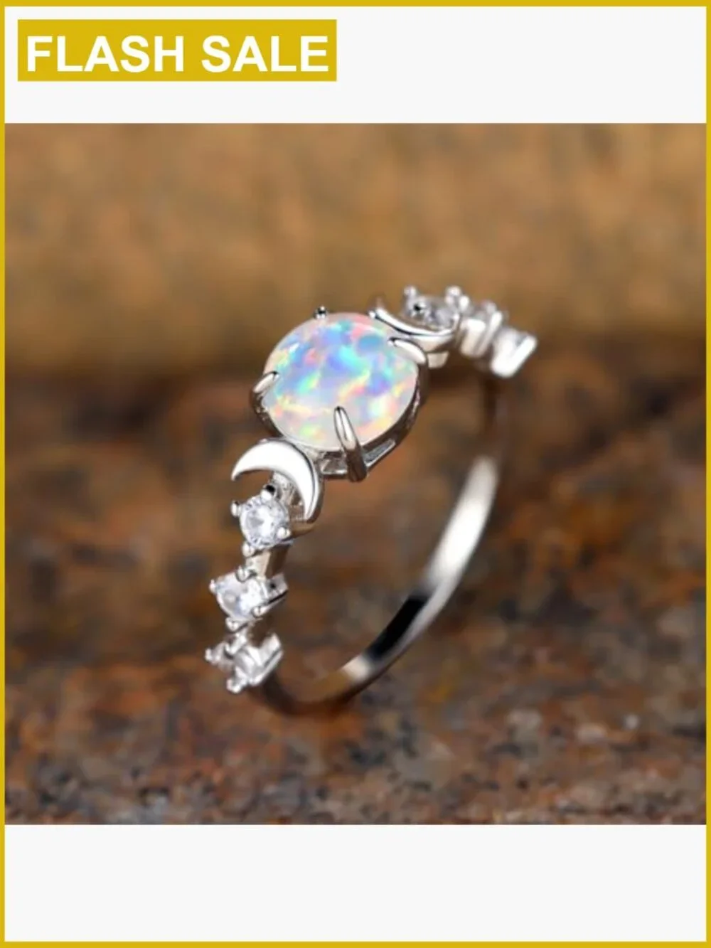 Triple Moon Goddess Moonstone Ring 925 Sterling Silver Promise Ring